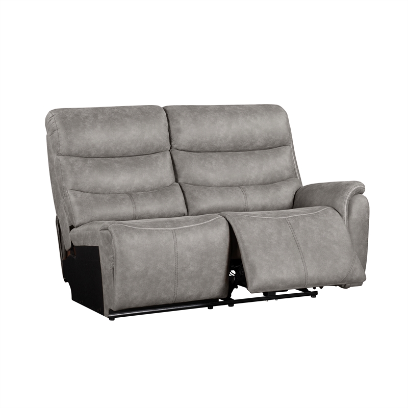 New Classic Furniture Kamari 3-Piece Fabric Power Sectional Set in Gray