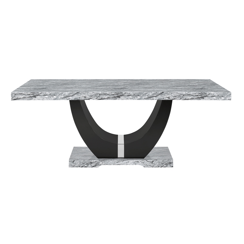 New Classic Furniture Lyra 5-Piece Wood Dining Table Set in Gray
