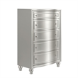 New Classic Furniture Reflections Wood 5-Drawer Chest in Silver