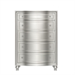 New Classic Furniture Reflections Wood 5-Drawer Chest in Silver