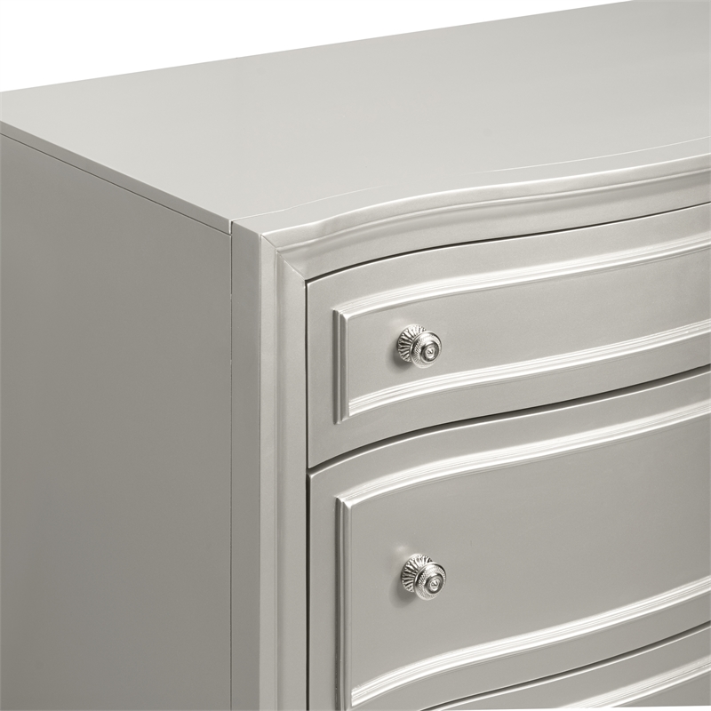 New Classic Furniture Reflections Wood 5-Drawer Chest in Silver
