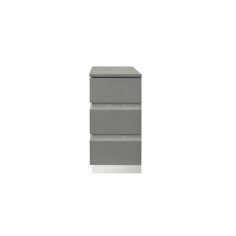 New Classic Furniture Paradox Glam Wood 6-Drawer Dresser in Gray
