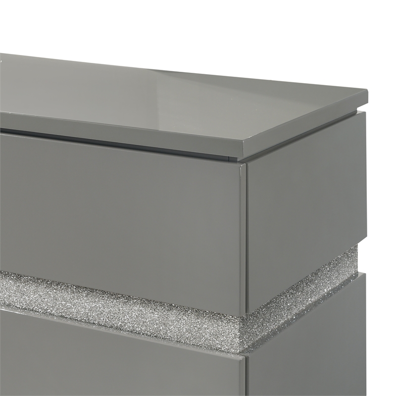 New Classic Furniture Paradox Glam Wood 6-Drawer Dresser in Gray