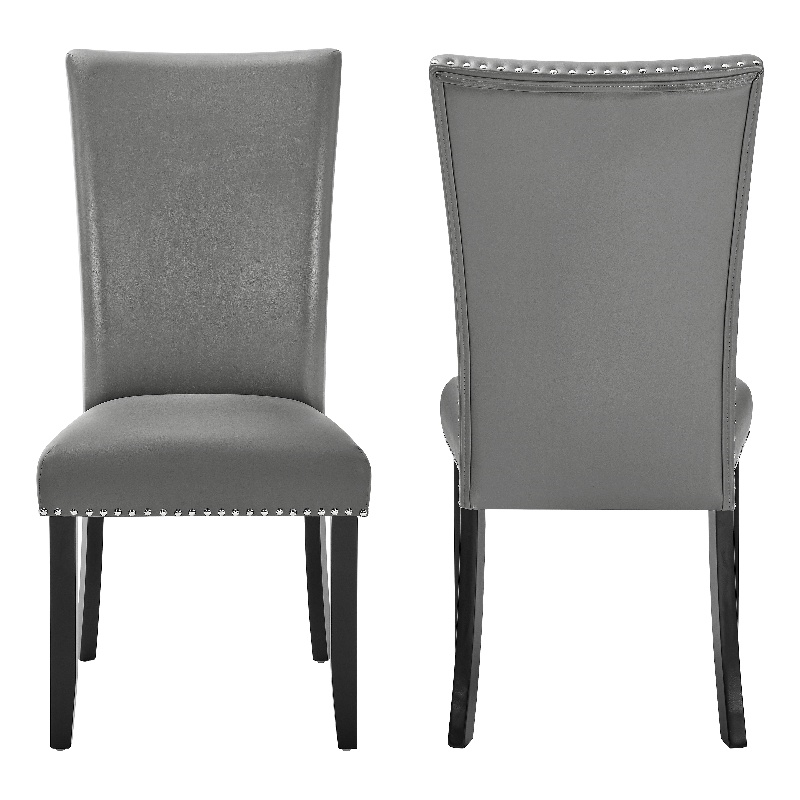 New Classic Furniture Lyra Wood Dining Chair in Gray (Set of 2)