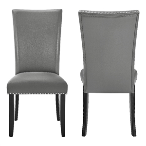 New Classic Furniture Lyra Wood Dining Chair in Gray (Set of 2)