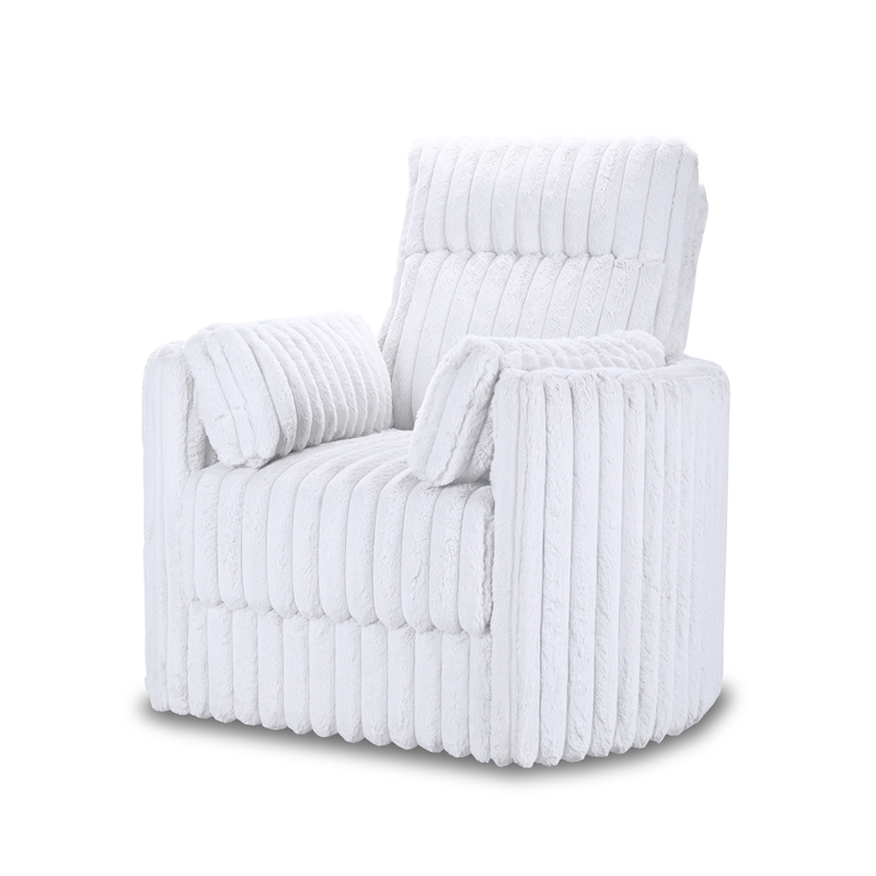 New Classic Furniture Embrace Fabric Swivel Accent Chair in White