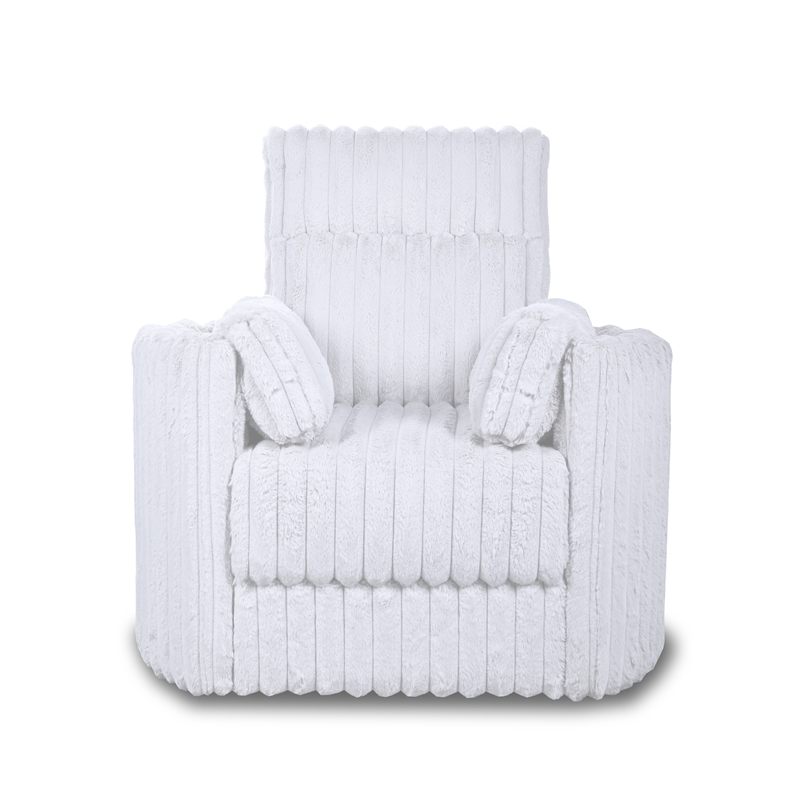 New Classic Furniture Embrace Fabric Swivel Accent Chair in White