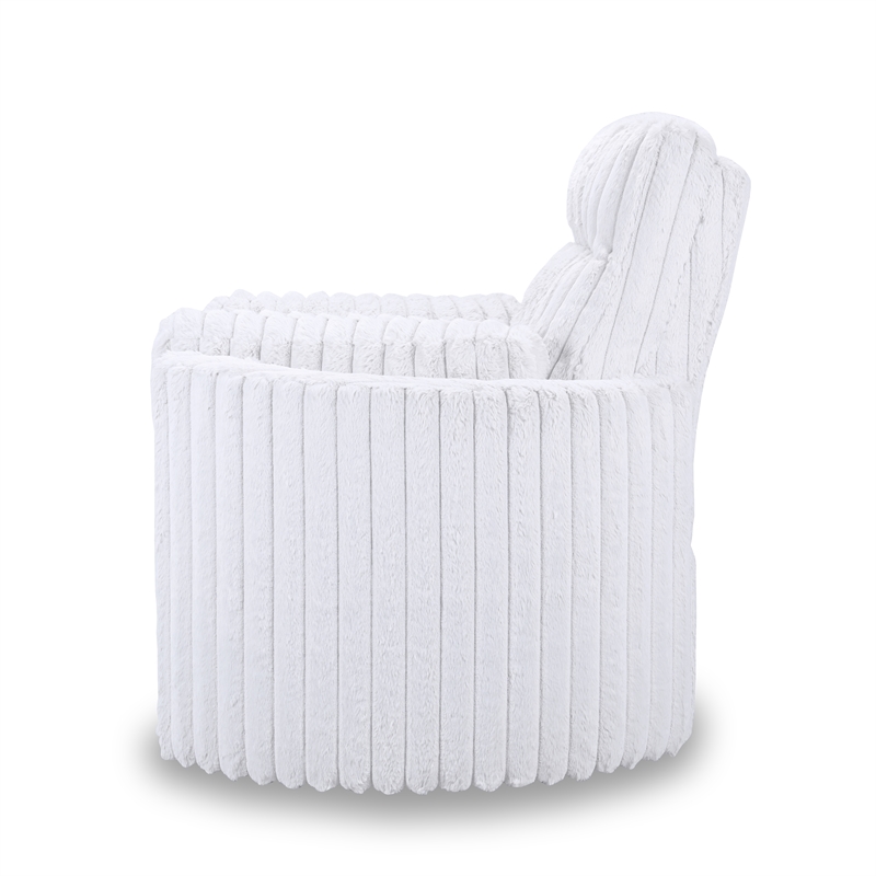 New Classic Furniture Embrace Fabric Swivel Accent Chair in White