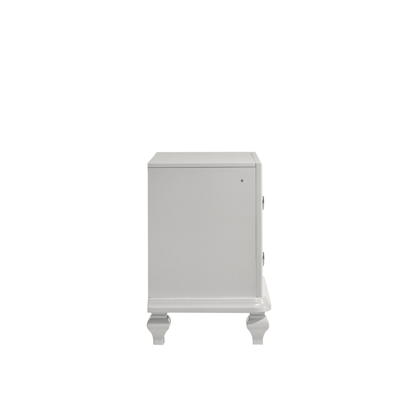 New Classic Furniture Stardust Wood 2-Drawer Nightstand in White