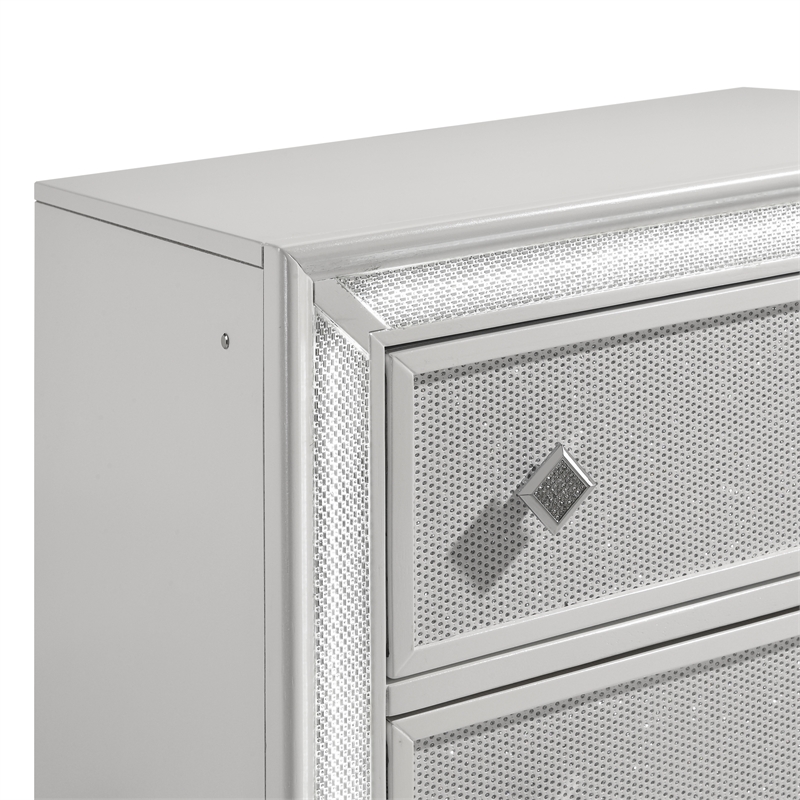 New Classic Furniture Stardust Wood 2-Drawer Nightstand in White