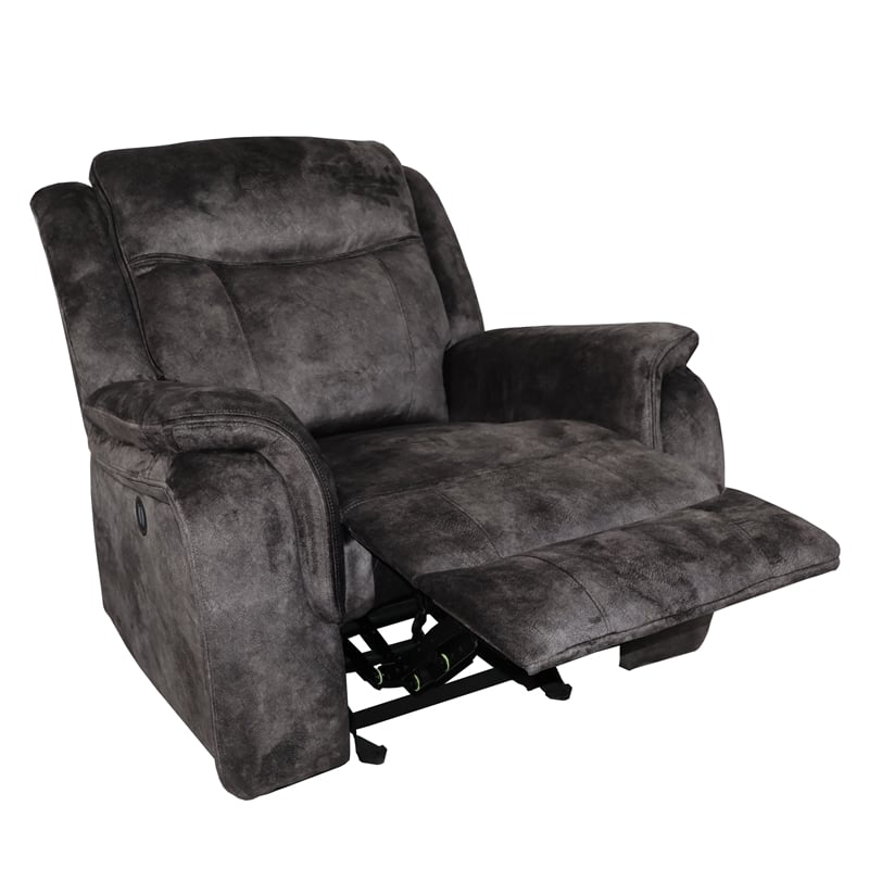 New Classic Furniture Park City 3-Piece Fabric Power Living Room Set in Slate