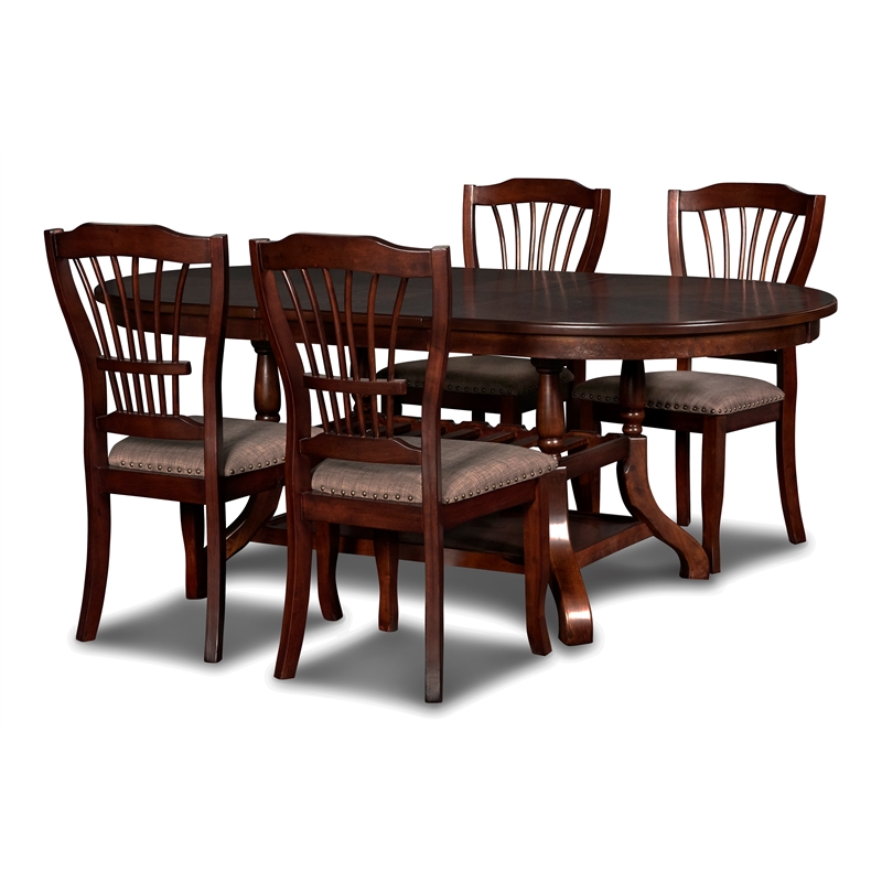 New Classic Furniture Bixby 5-Piece Wood Dining Room Set in Espresso