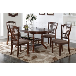 New Classic Furniture Bixby 5-Piece Wood Dining Room Set in Espresso