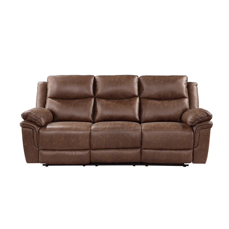 New Classic Furniture Ryland 3-Piece Fabric Manual Living Room Set in Brown