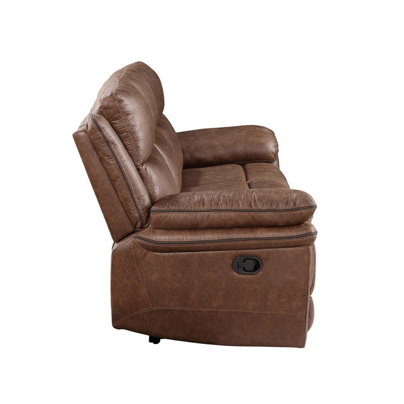 New Classic Furniture Ryland 3-Piece Fabric Manual Living Room Set in Brown