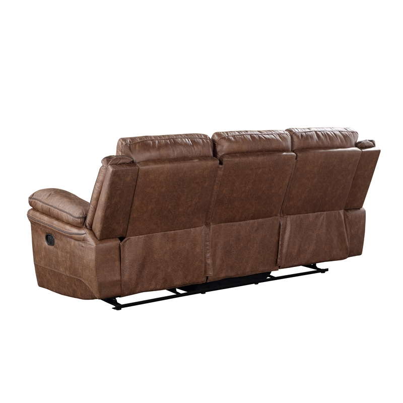 New Classic Furniture Ryland 3-Piece Fabric Manual Living Room Set in Brown