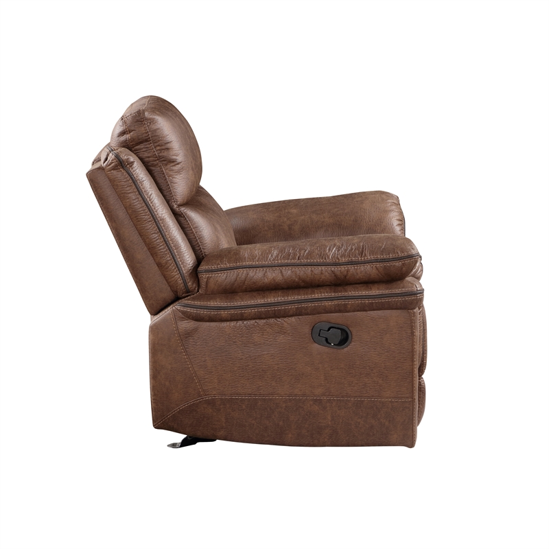 New Classic Furniture Ryland 3-Piece Fabric Manual Living Room Set in Brown