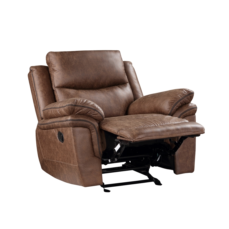 New Classic Furniture Ryland 3-Piece Fabric Manual Living Room Set in Brown