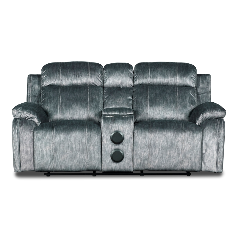 New Classic Furniture Tango 2-Piece Fabric Power Living Room Set in Shadow Gray