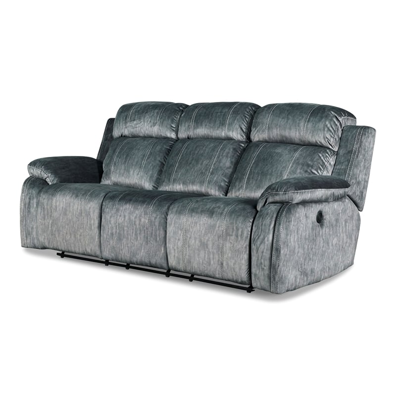 New Classic Furniture Tango 2-Piece Fabric Power Living Room Set in Shadow Gray