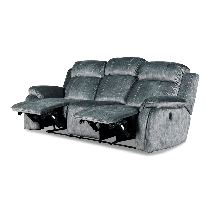 New Classic Furniture Tango 2-Piece Fabric Power Living Room Set in Shadow Gray