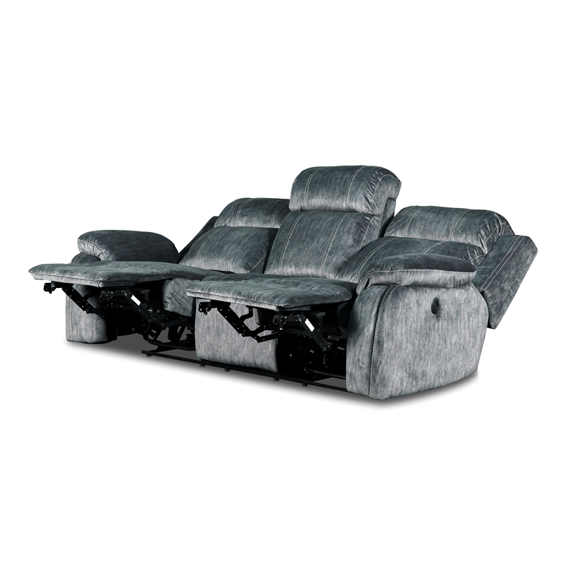New Classic Furniture Tango 2-Piece Fabric Power Living Room Set in Shadow Gray