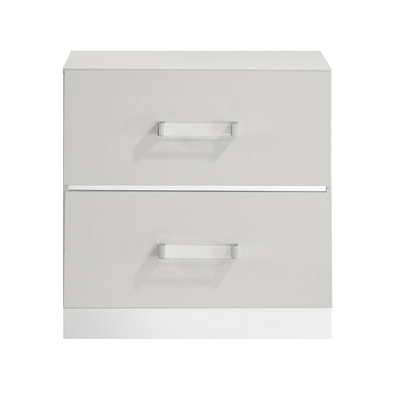 New Classic Furniture Europa Wood 2-Drawer Nightstand in White