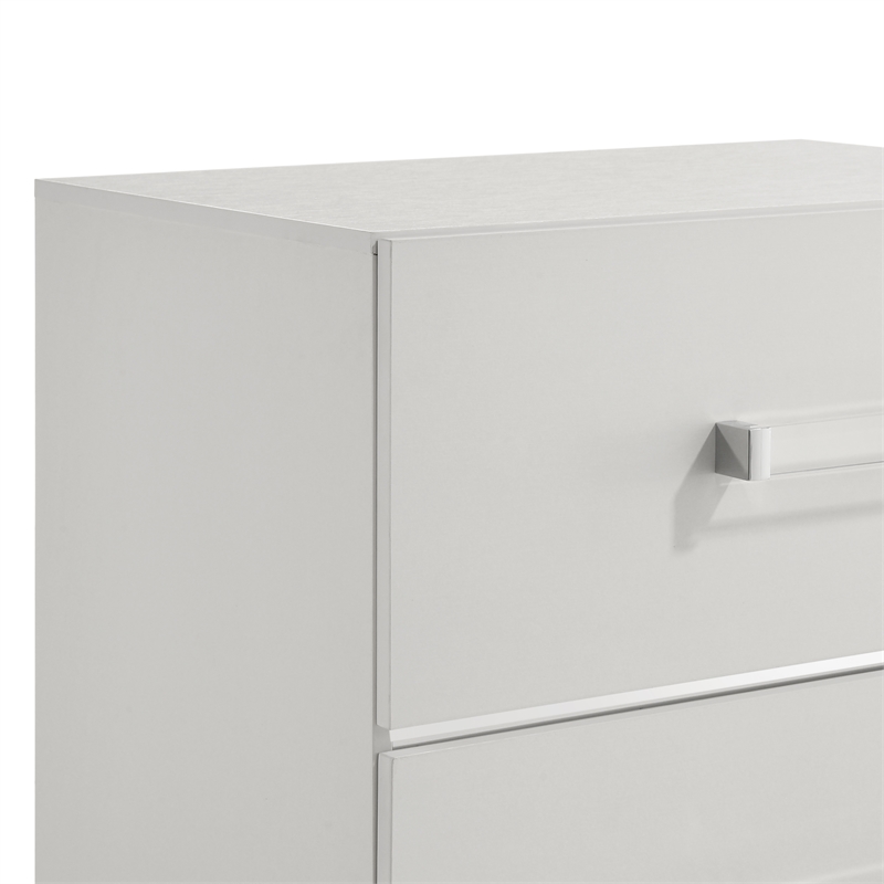New Classic Furniture Europa Wood 2-Drawer Nightstand in White