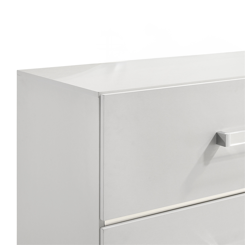 New Classic Furniture Europa Wood 6-Drawer Horizontal Dresser in White