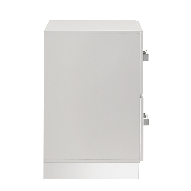 New Classic Furniture Europa Wood 2 Nightstand with Panels in White