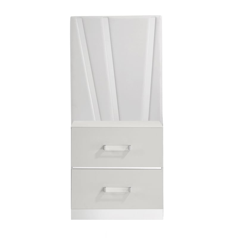 New Classic Furniture Europa Wood Queen Bed with Nightstand in White