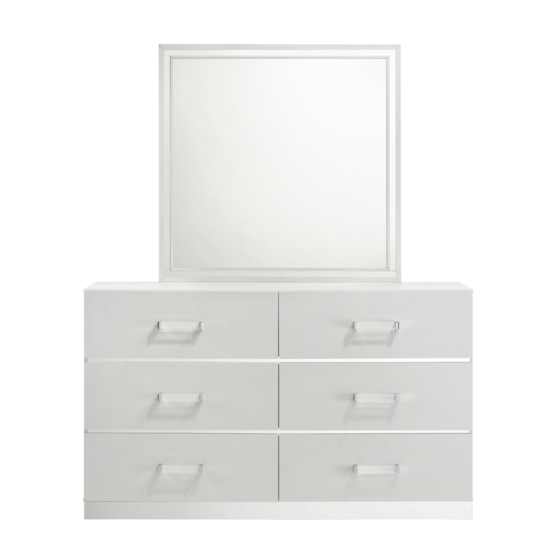 New Classic Furniture Europa 4-Piece Wood Queen Bedroom Set in White
