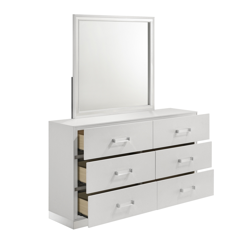 New Classic Furniture Europa 7-Piece Wood Queen Bedroom Set in White
