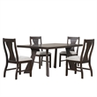 New Classic Furniture Chestnut Ridge 5-Piece Wood Dining Table Set in Brown