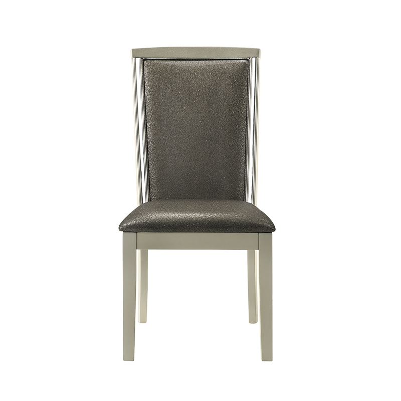 New Classic Furniture Lumina Wood Dining Chair in Silver Gray (Set of 2)