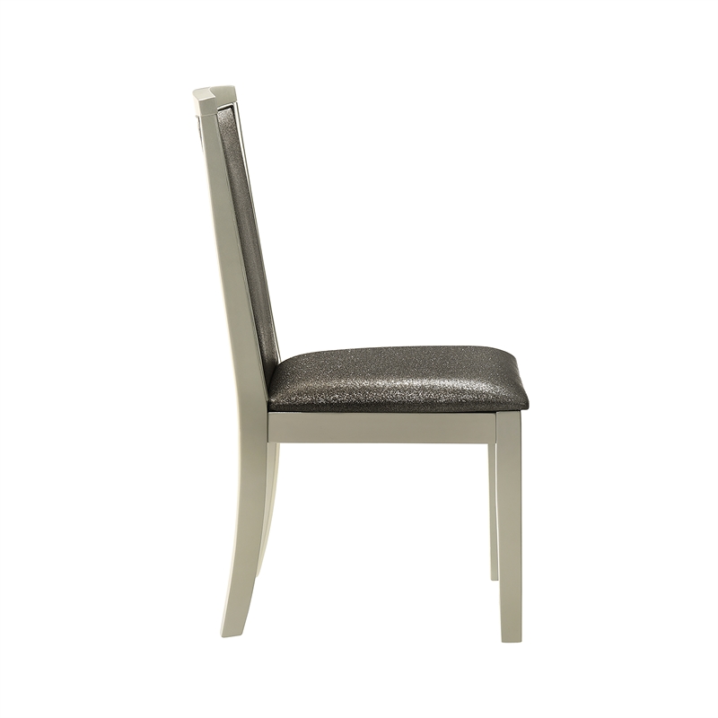 New Classic Furniture Lumina Wood Dining Chair in Silver Gray (Set of 2)