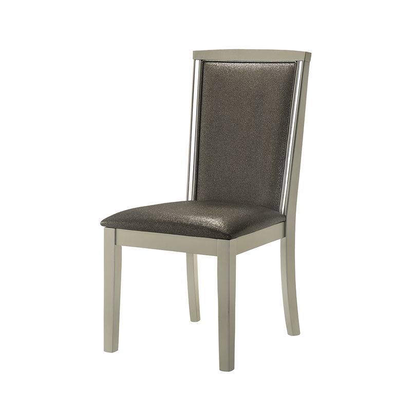 New Classic Furniture Lumina Wood Dining Chair in Silver Gray (Set of 2)