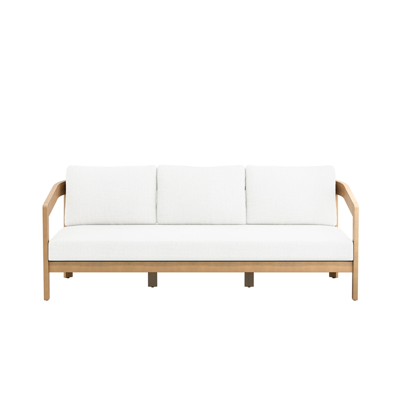 New Classic Furniture Wesley 4-pc Wood Patio Conversation Set in Natural/White