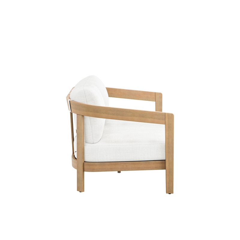 New Classic Furniture Wesley 5-pc Wood Patio Conversation Set in Natural/White
