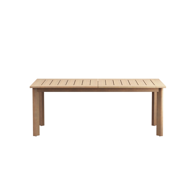 New Classic Furniture Wesley Wood Patio Dining Table with Leaf in Natural