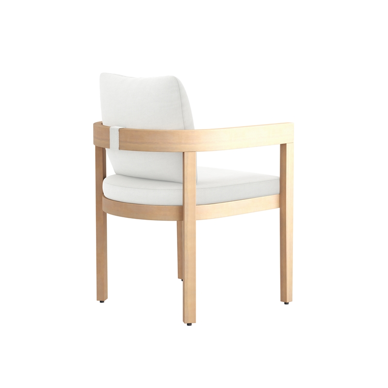 New Classic Furniture Wesley Wood Patio Dining Chair in Natural/White (Set of 2)