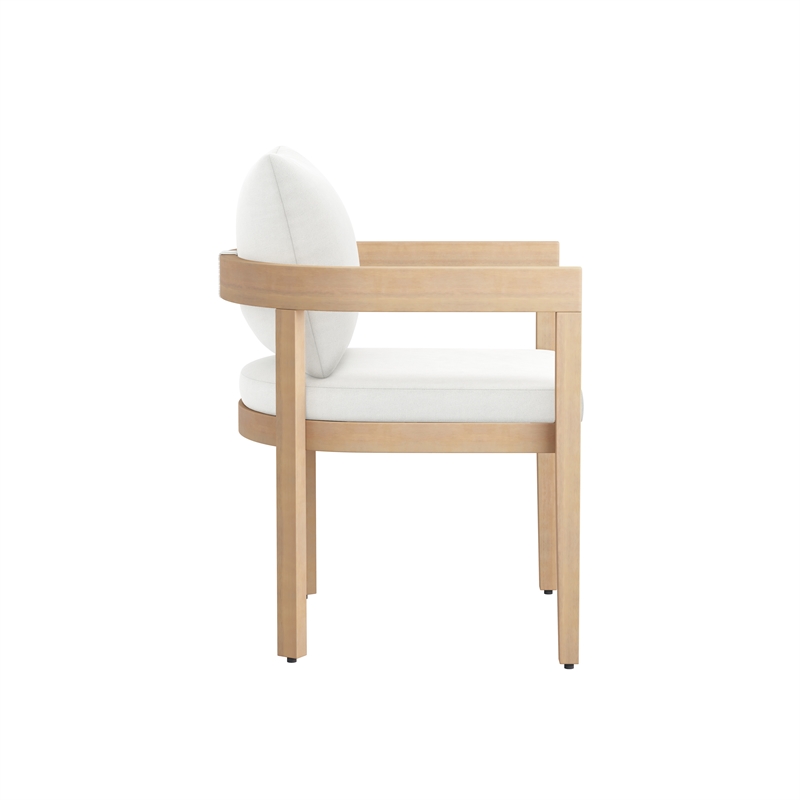 New Classic Furniture Wesley Wood Patio Dining Chair in Natural/White (Set of 4)