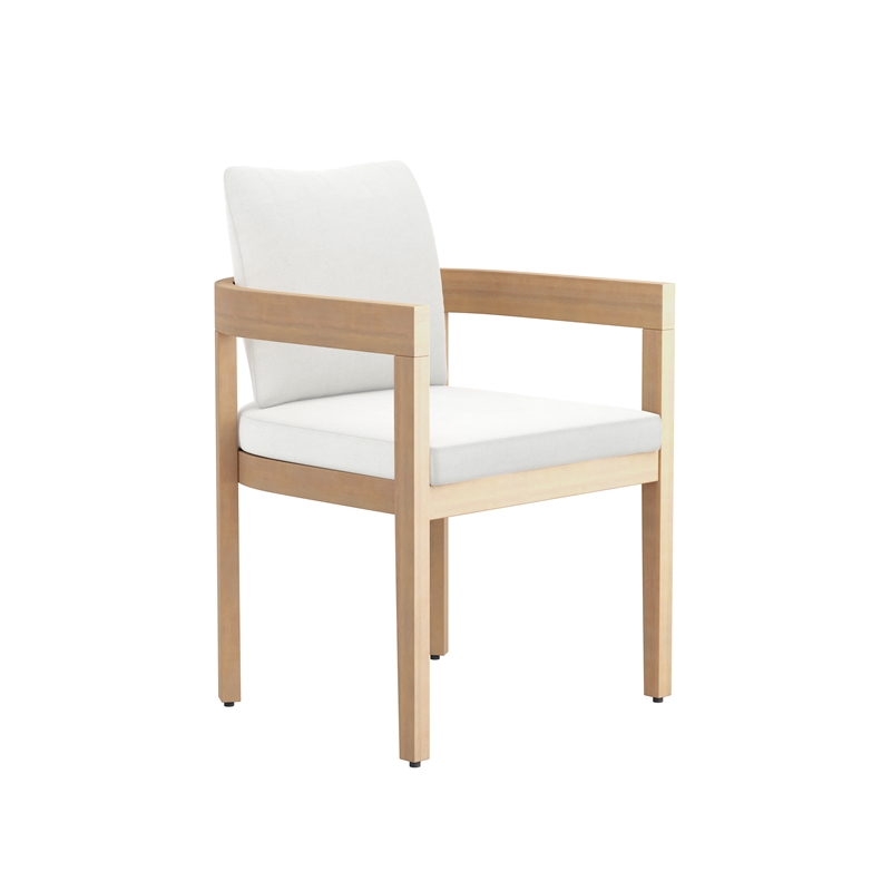 New Classic Furniture Wesley 5-Piece Wood Patio Dining Set in Natural/White