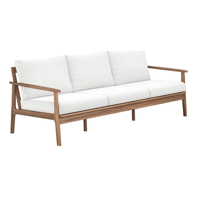 New Classic Furniture Ashton Wood/Fabric Patio Sofa in Natural