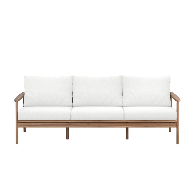 New Classic Furniture Ashton Wood/Fabric Patio Sofa in Natural