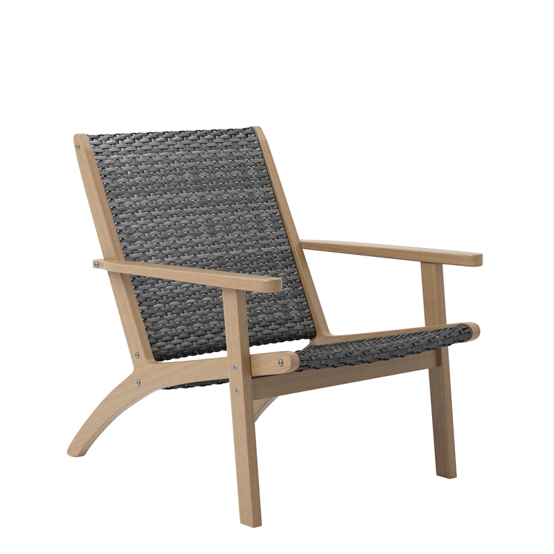 New Classic Furniture Radius Wood Patio Side Chair in Gray (Set of 2)