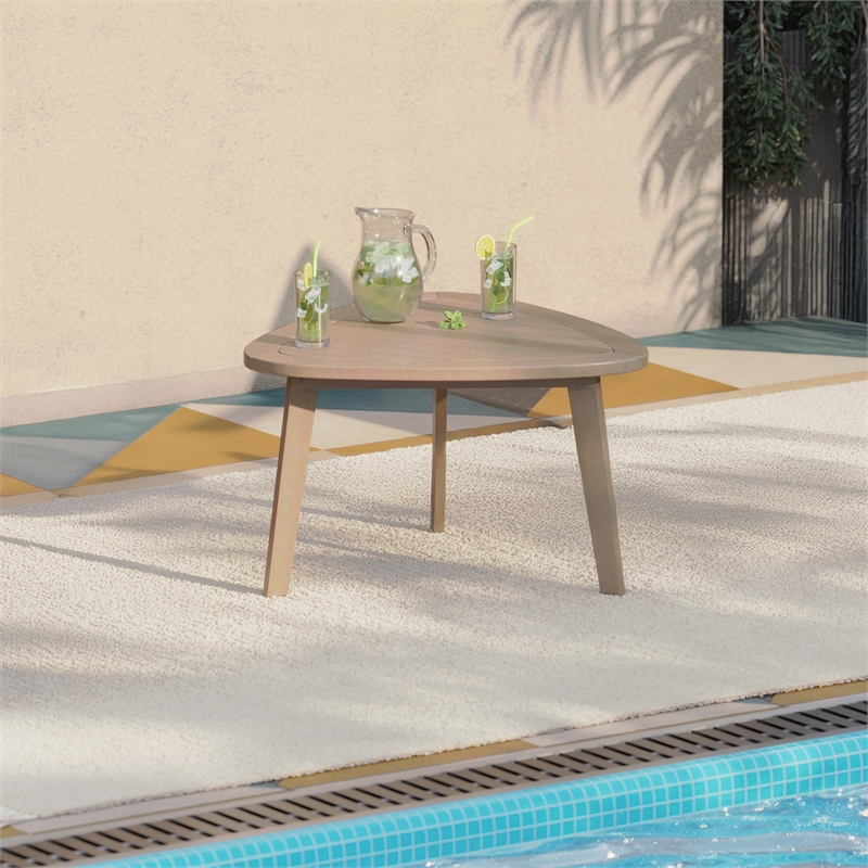 New Classic Furniture Radius Wood Patio End Table in Natural