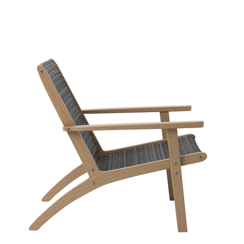 New Classic Furniture Radius 3-Piece Wood Patio Set in Gray