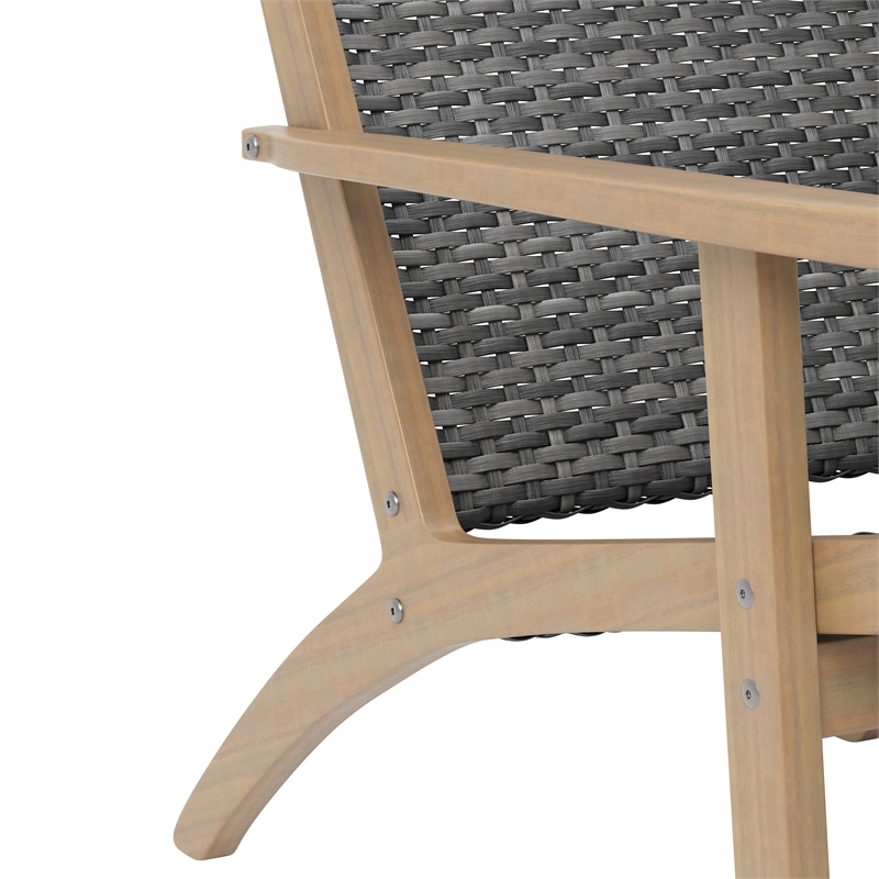 New Classic Furniture Radius 3-Piece Wood Patio Set in Gray