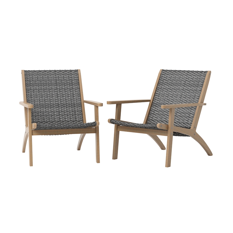 New Classic Furniture Radius 3-Piece Wood Patio Set in Gray
